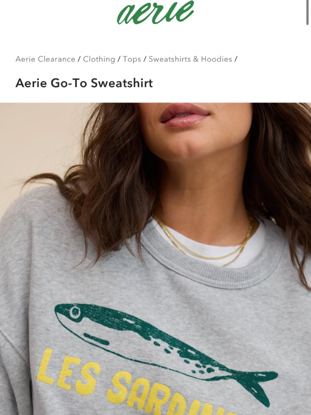 Aerie Go To Sweatshirt - Lea Sardines XXL - Picture 2 of 2